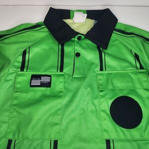 Official Sports Mens Green Soccer Referee Jersey Long Sleeve Size Small USSF